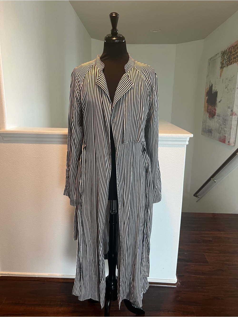 AFRM Black and White Striped Top